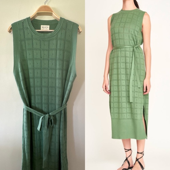 Mirth Kona Pointelle Dress in Mint - Picture 1 of 3